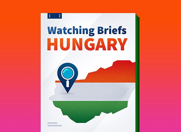 Report cover with outline of Hungary filled in with the Hungarian flag