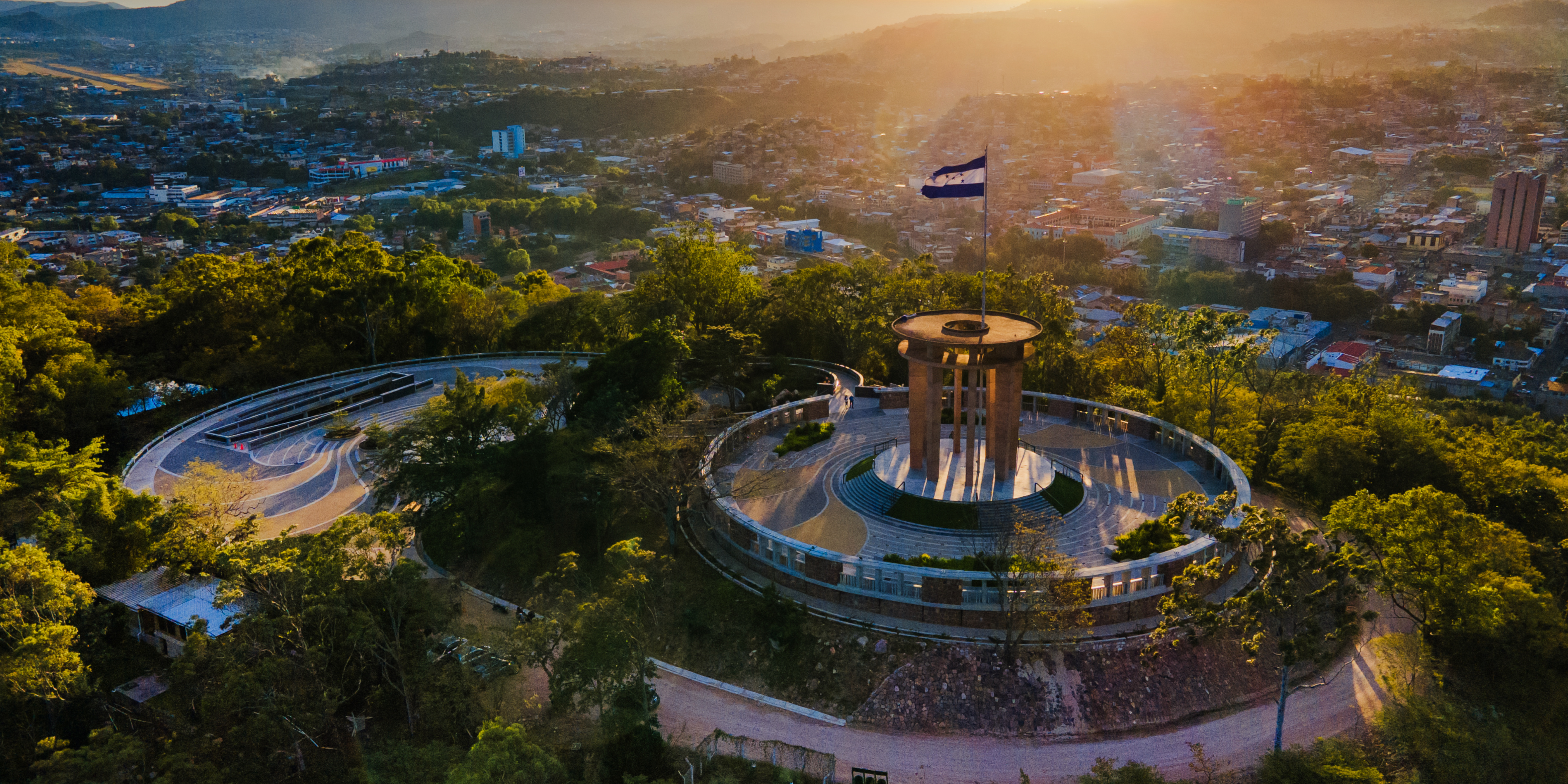 landscape aerial view of Cerro Juana Lainez in Tegucigalpa City in Honduras